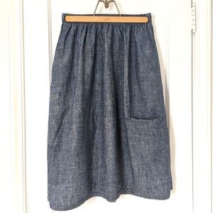 Eileen Fisher Chambray Midi Skirt